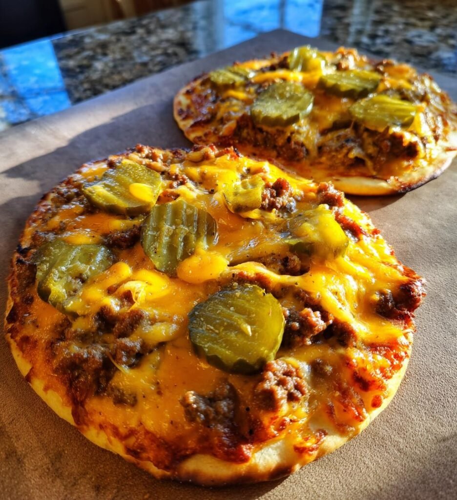 Quick and Easy Cheeseburger Flatbreads