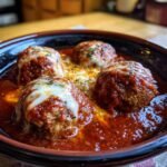 Slow Cooker Chicken Parm Meatballs
