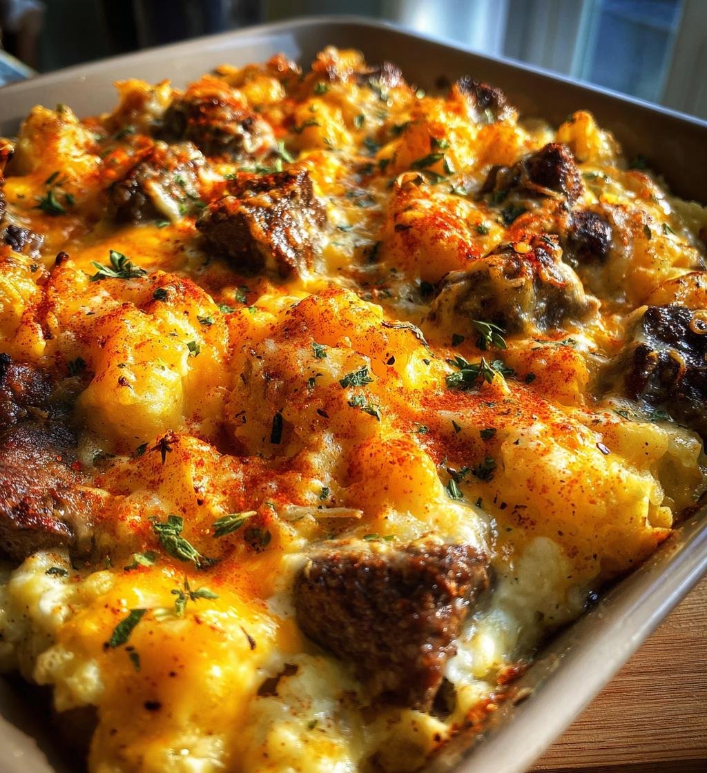 Slow Cooker Steak and Cheddar Potato Casserole - detail 1