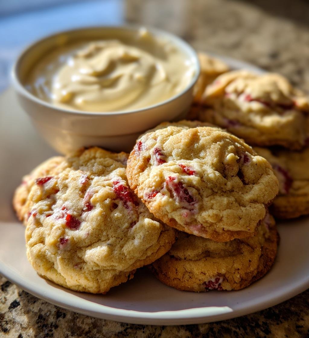 Strawberry Banana Pudding Cookies with Cheesecake Dip - detail 1