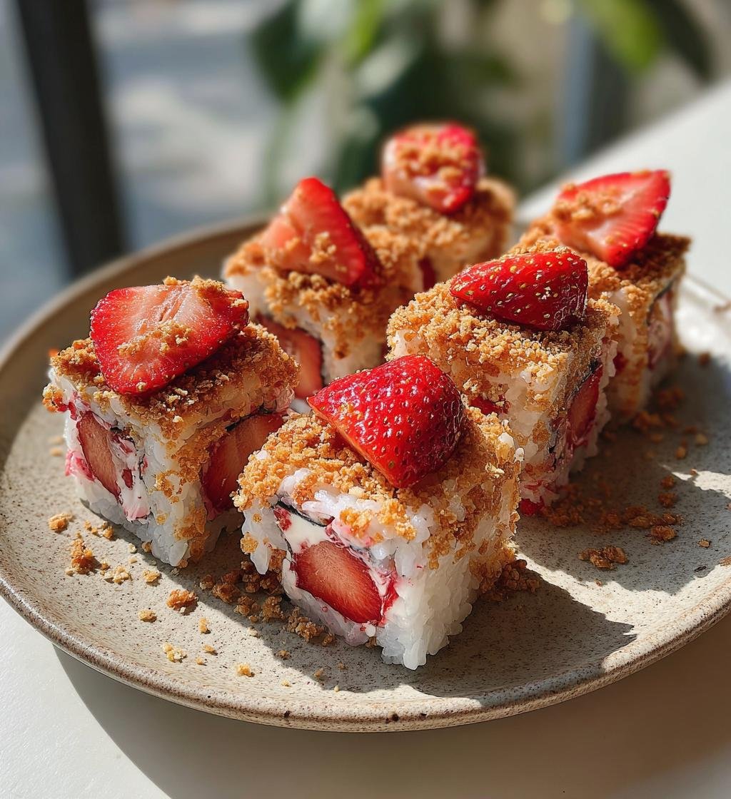 Strawberry Shortcake Sushi Rolls