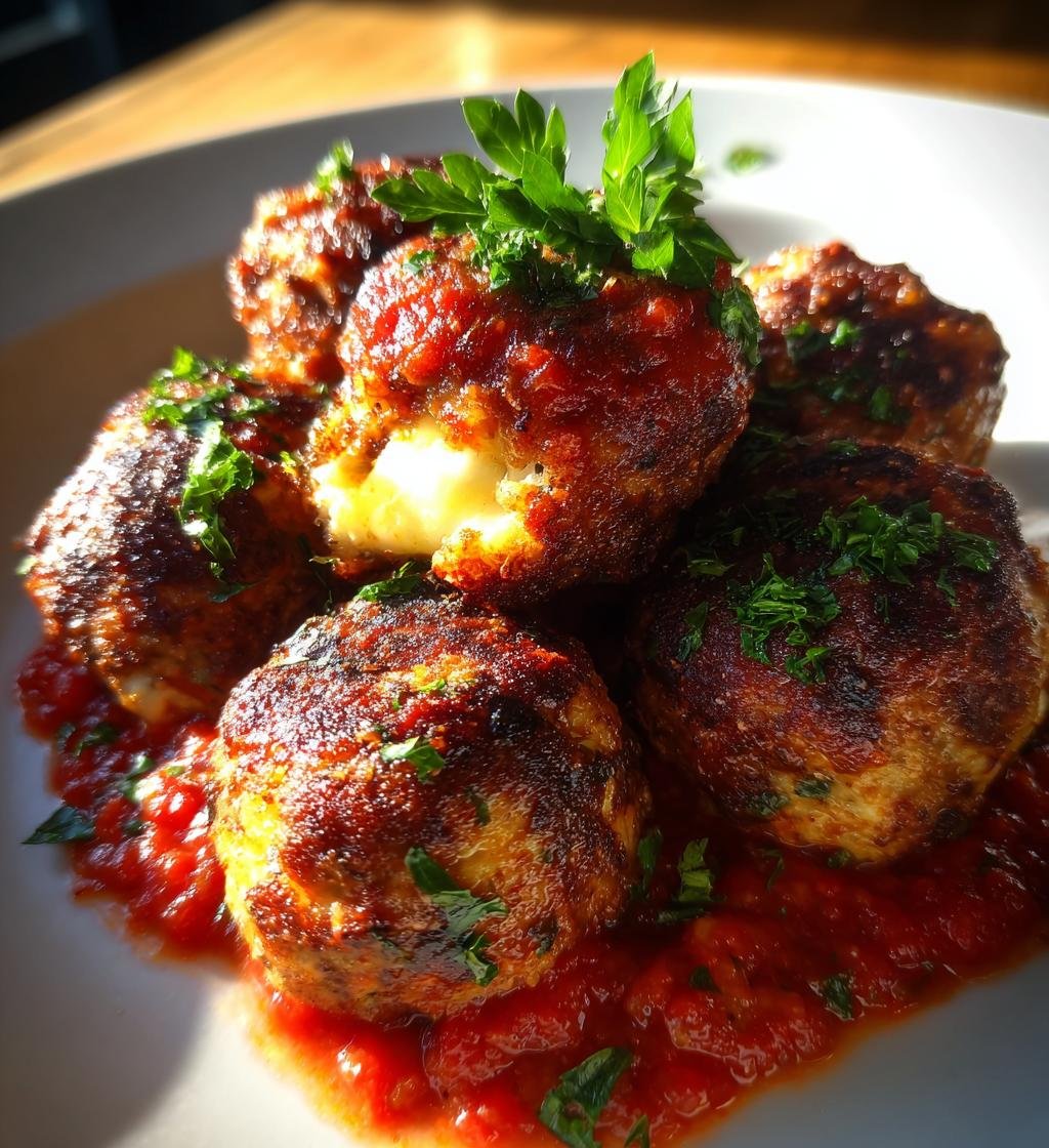 Stuffed Meatballs With Mozzarella Cheese - detail 1