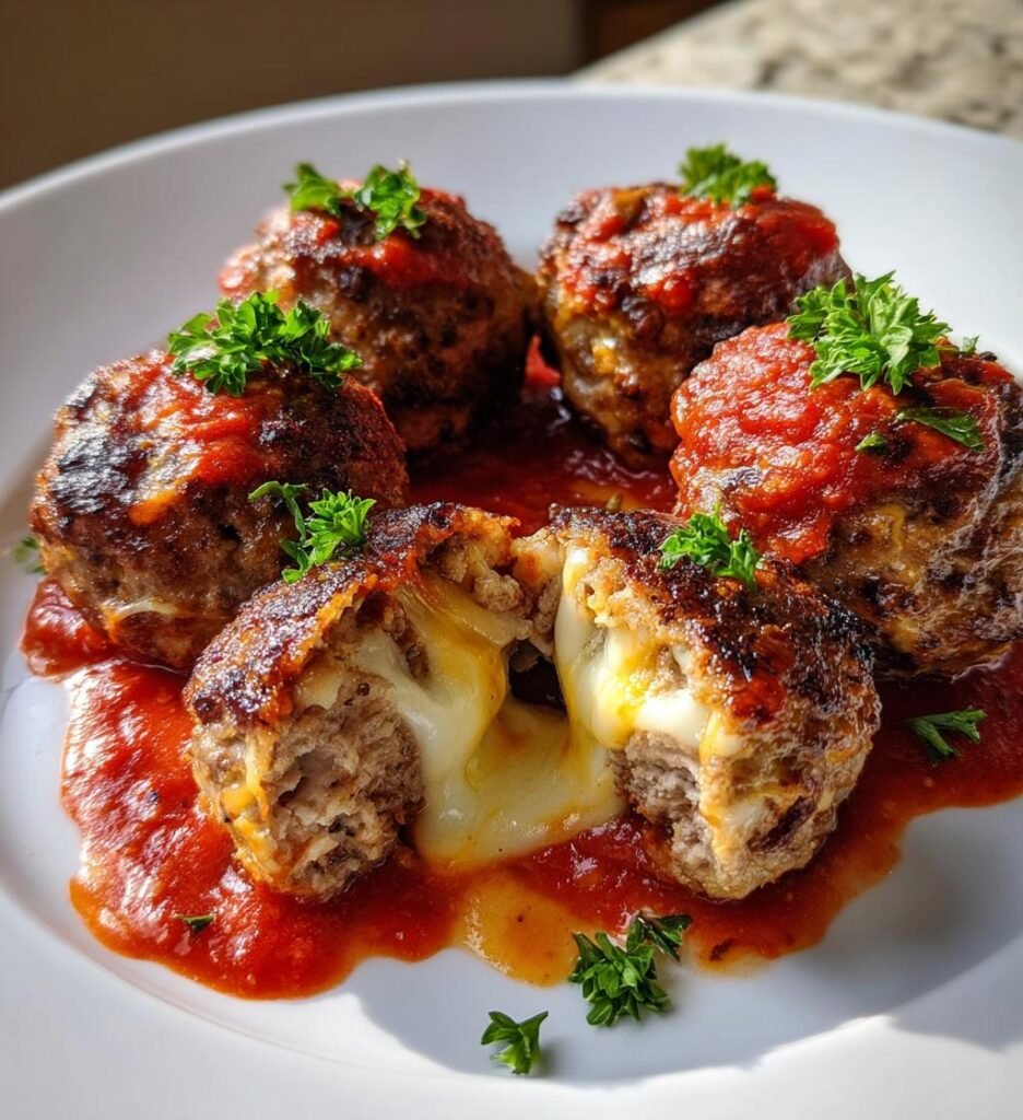 Stuffed Meatballs With Mozzarella Cheese