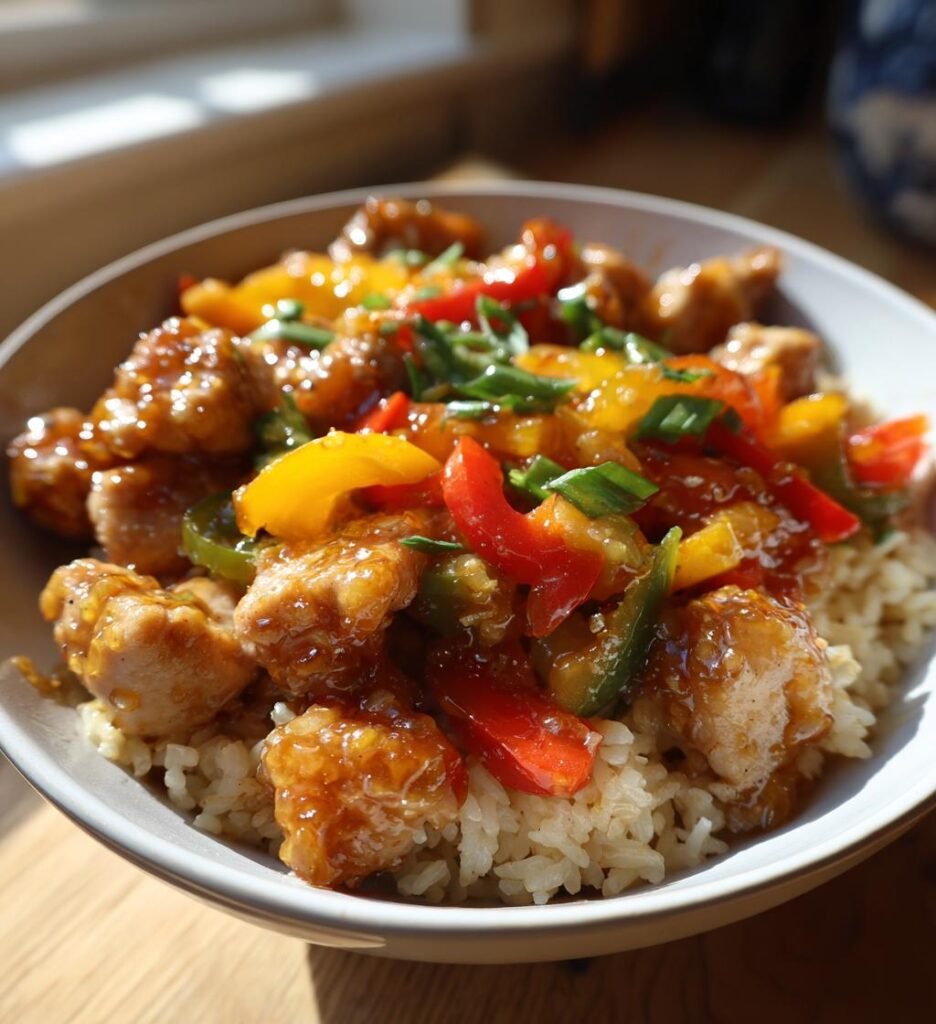 Sweet Chili Chicken Bowl with Coconut Lime Drizzle