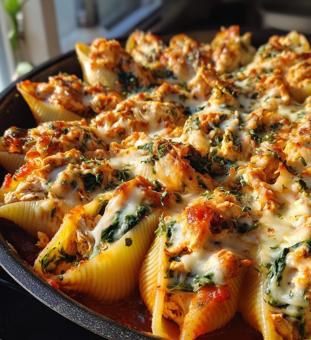 Thanksgiving leftover turkey stuffed shells - detail 1