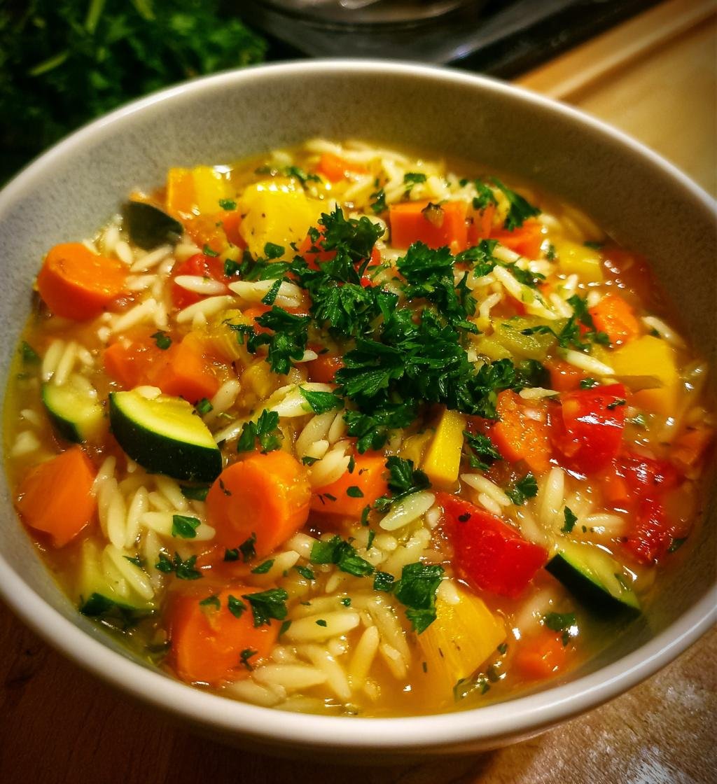 Veggie Orzo Soup - detail 1