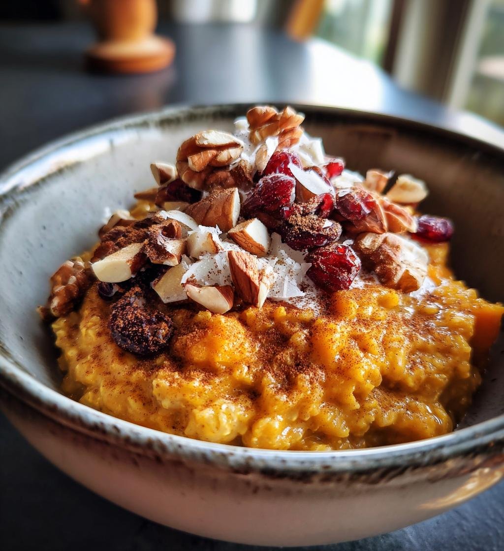 Warm Spiced Pumpkin Oatmeal