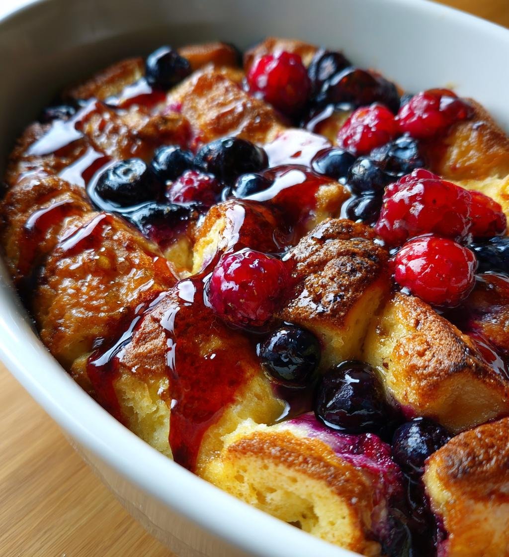 Wild Berry Bread Pudding Drizzled - detail 1