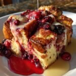 Wild Berry Bread Pudding Drizzled