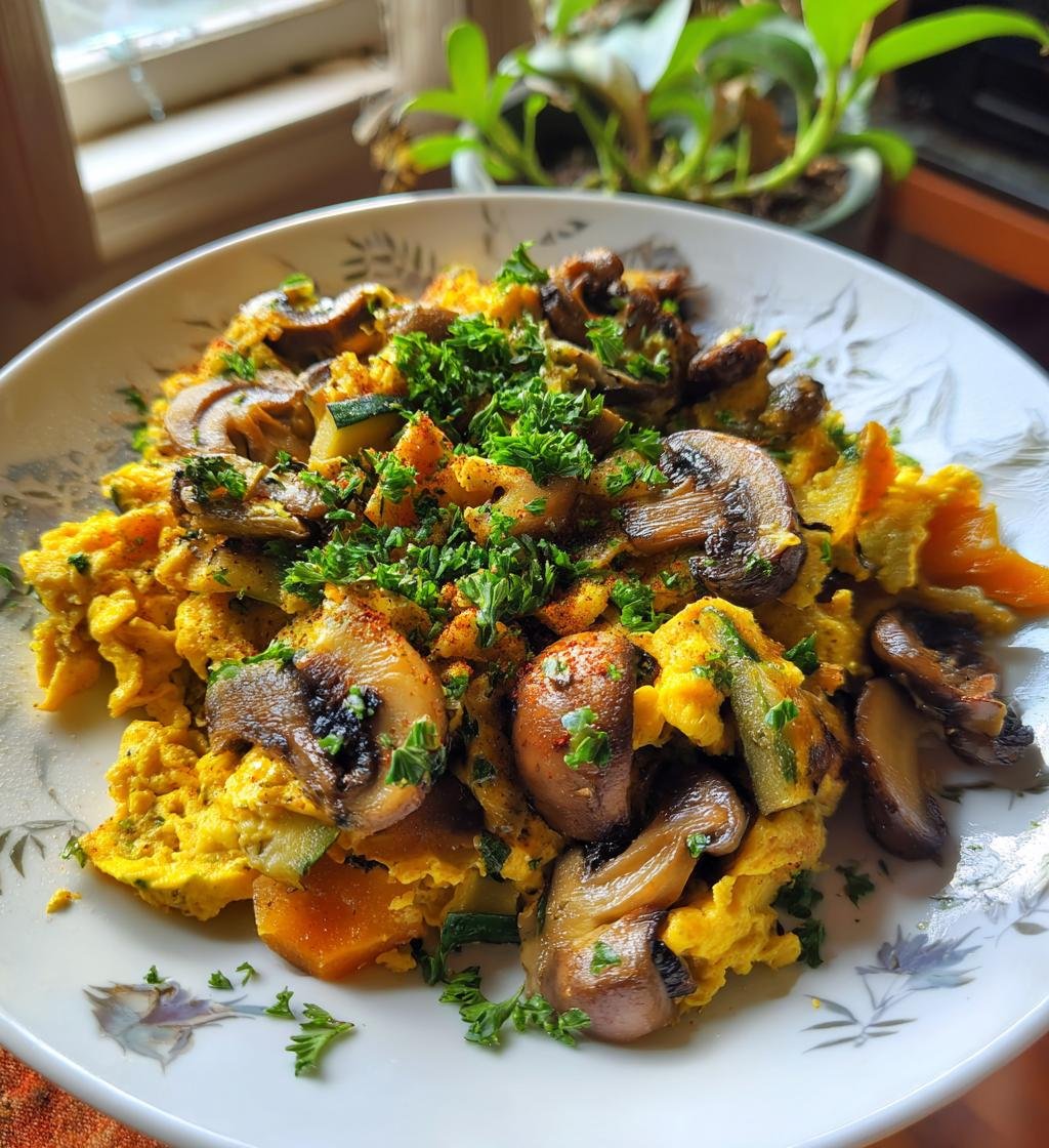 Zucchini & Mushroom Scramble