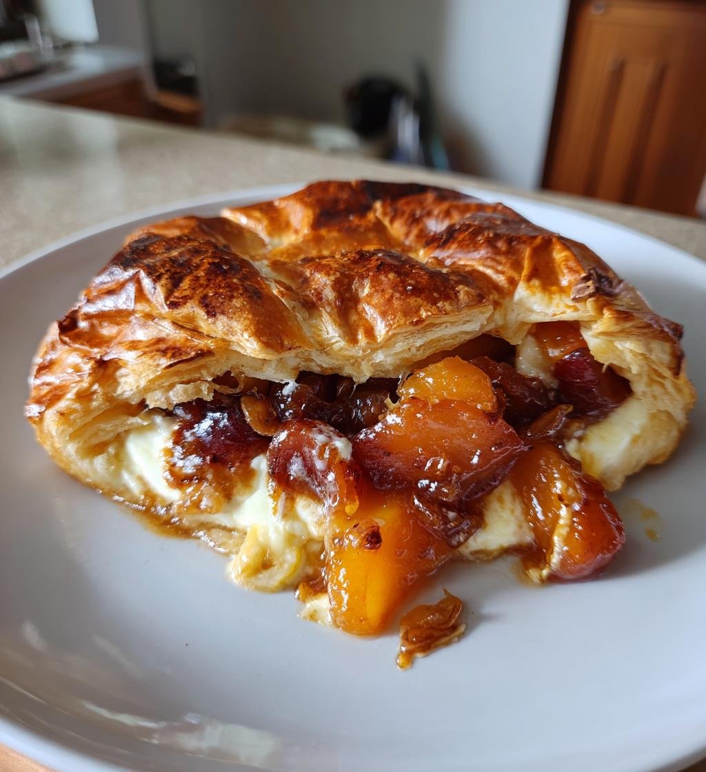 baked brie puff pastry roasted plums - detail 1