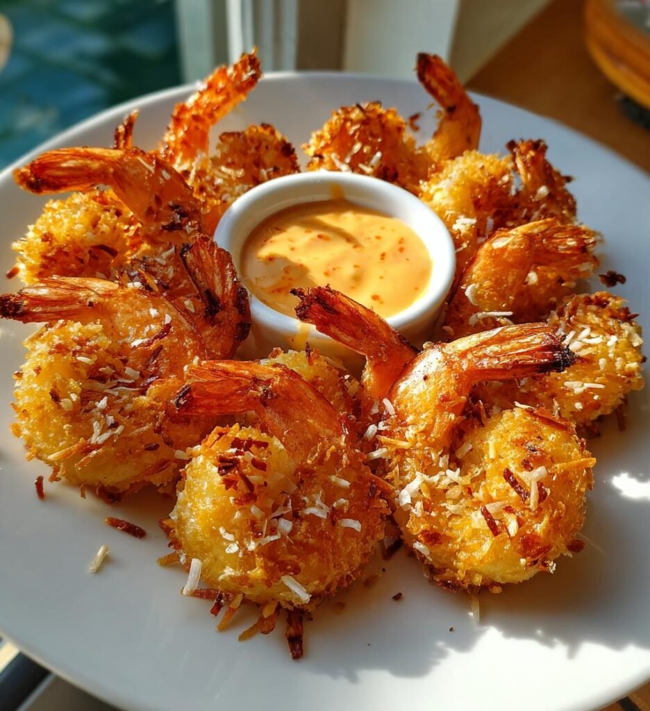 baked coconut shrimp with sweet chili mayo