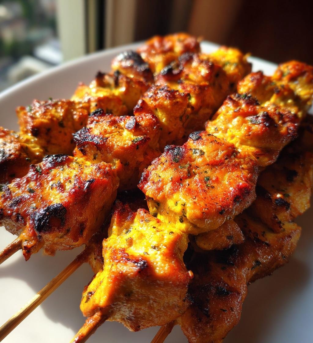 grilled thai coconut chicken skewers