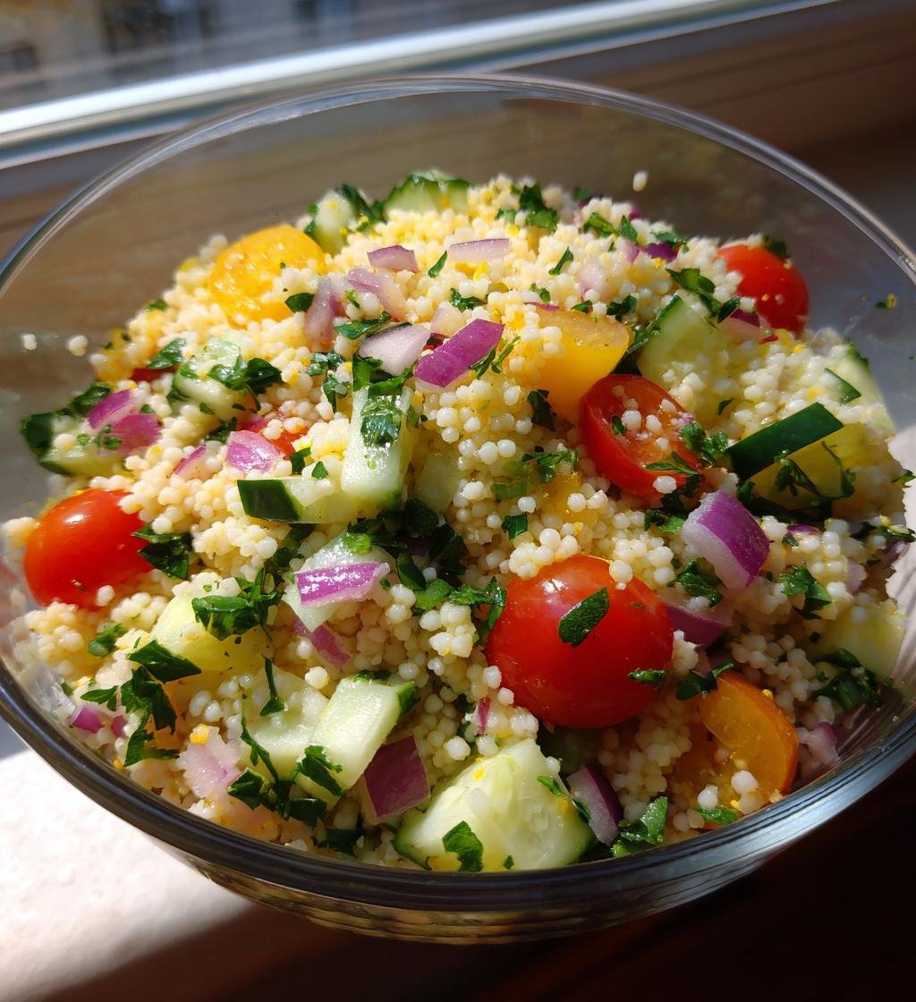 lemon cucumber couscous salad