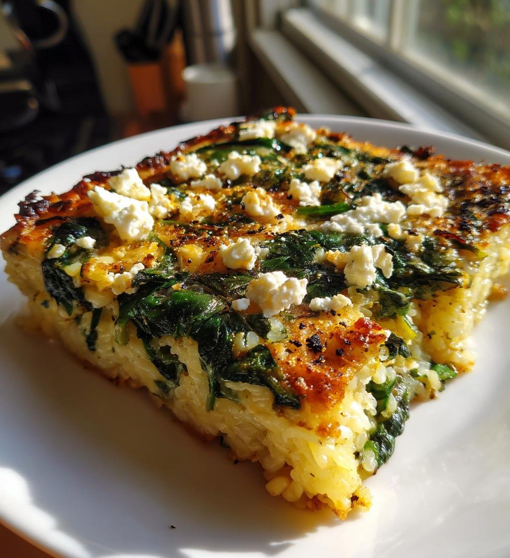 lemony spinach feta rice casserole with chickpeas - detail 1