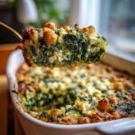 lemony spinach feta rice casserole with chickpeas