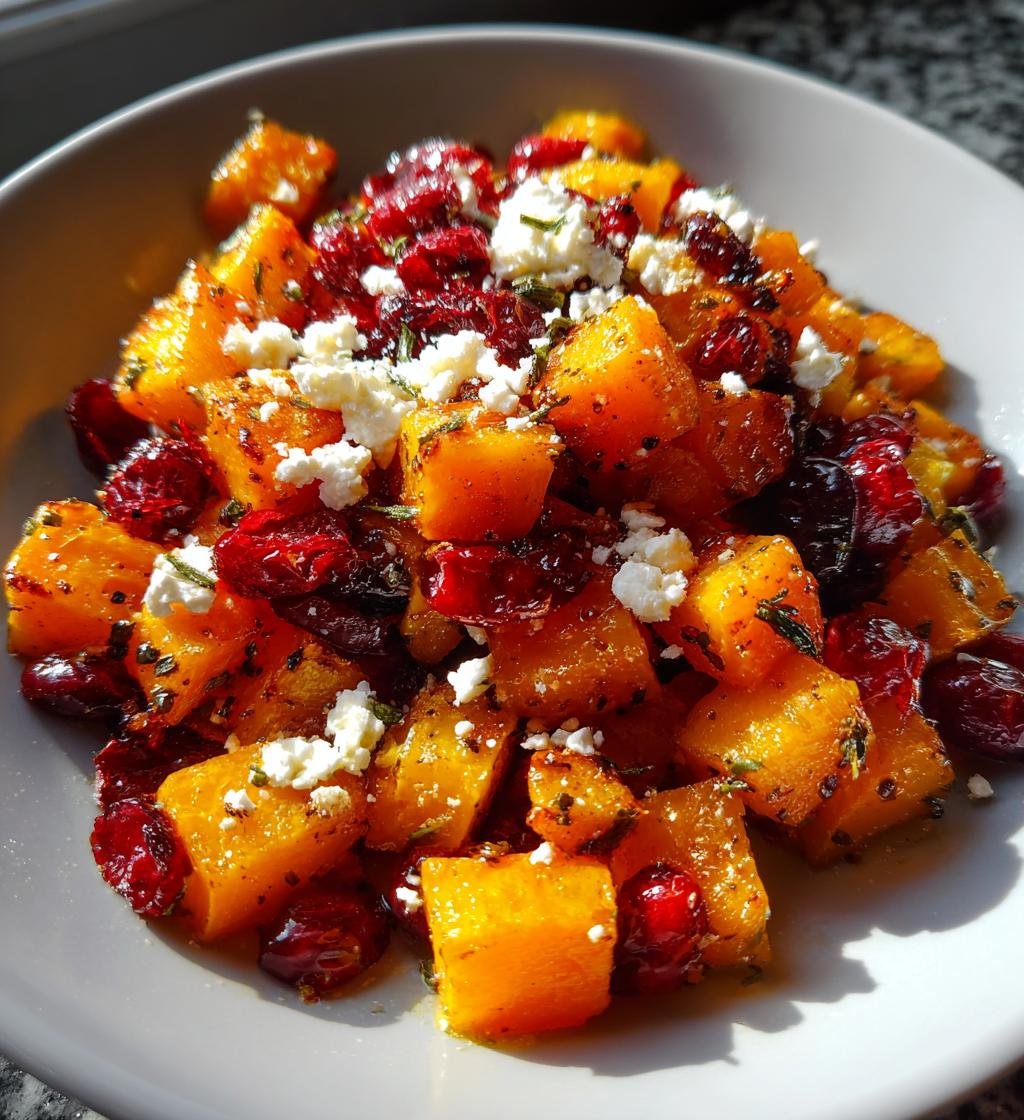 roasted butternut squash cranberries feta bliss - detail 1