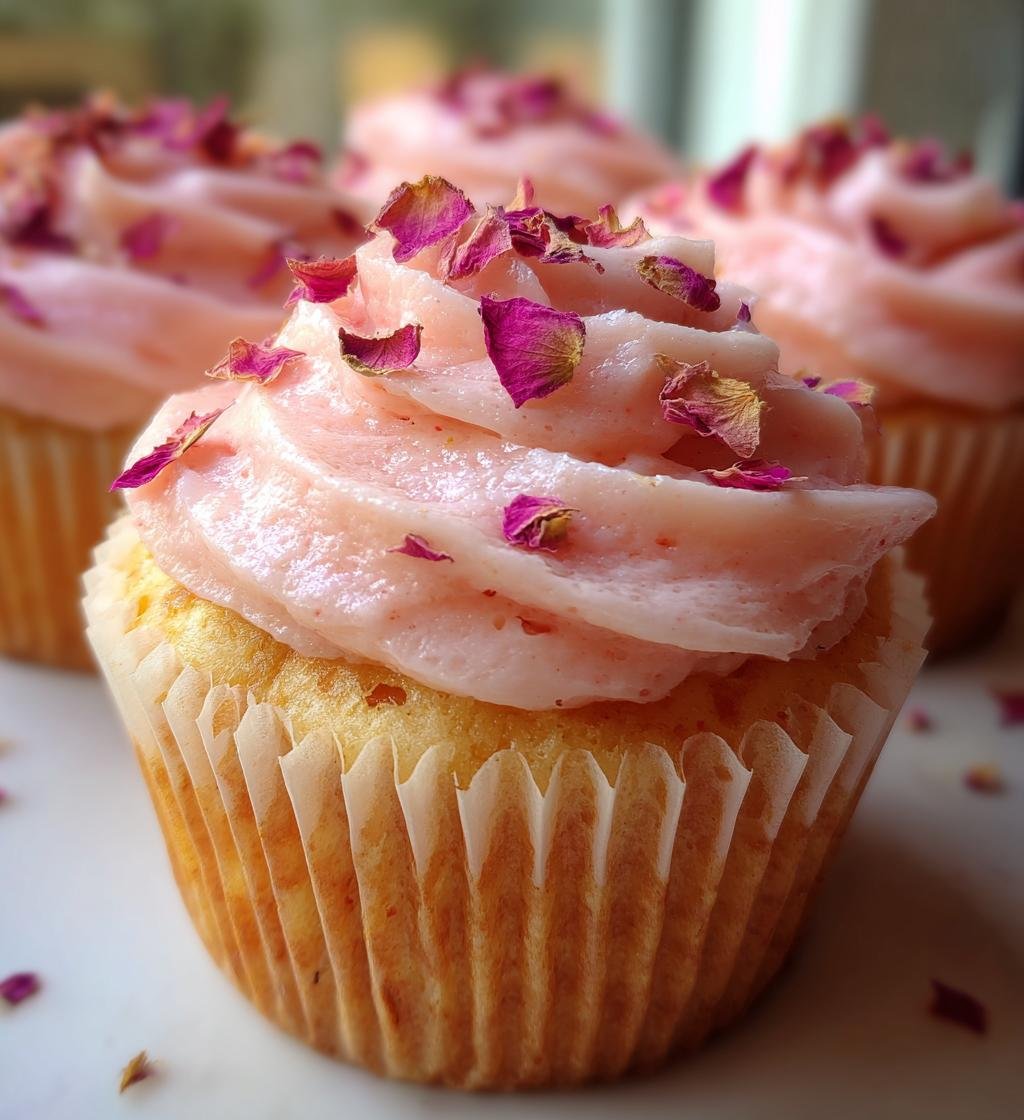 vegan cardamon rose cupcakes - detail 1