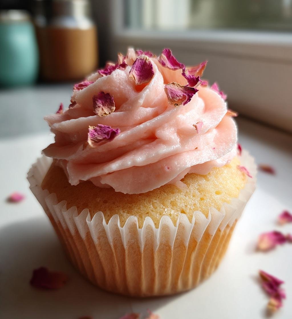 vegan cardamon rose cupcakes