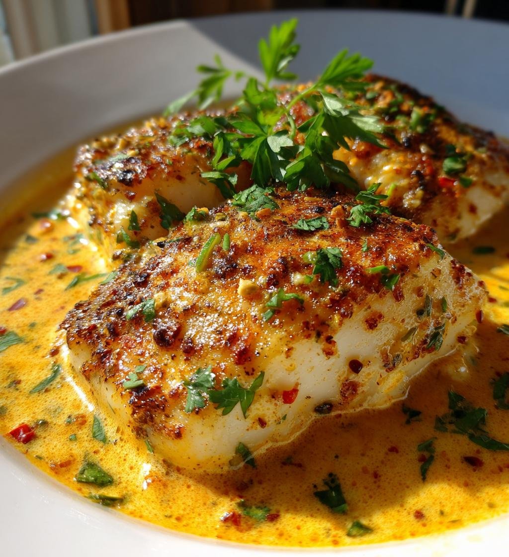 Baked Cod in Coconut Lemon Cream Sauce
