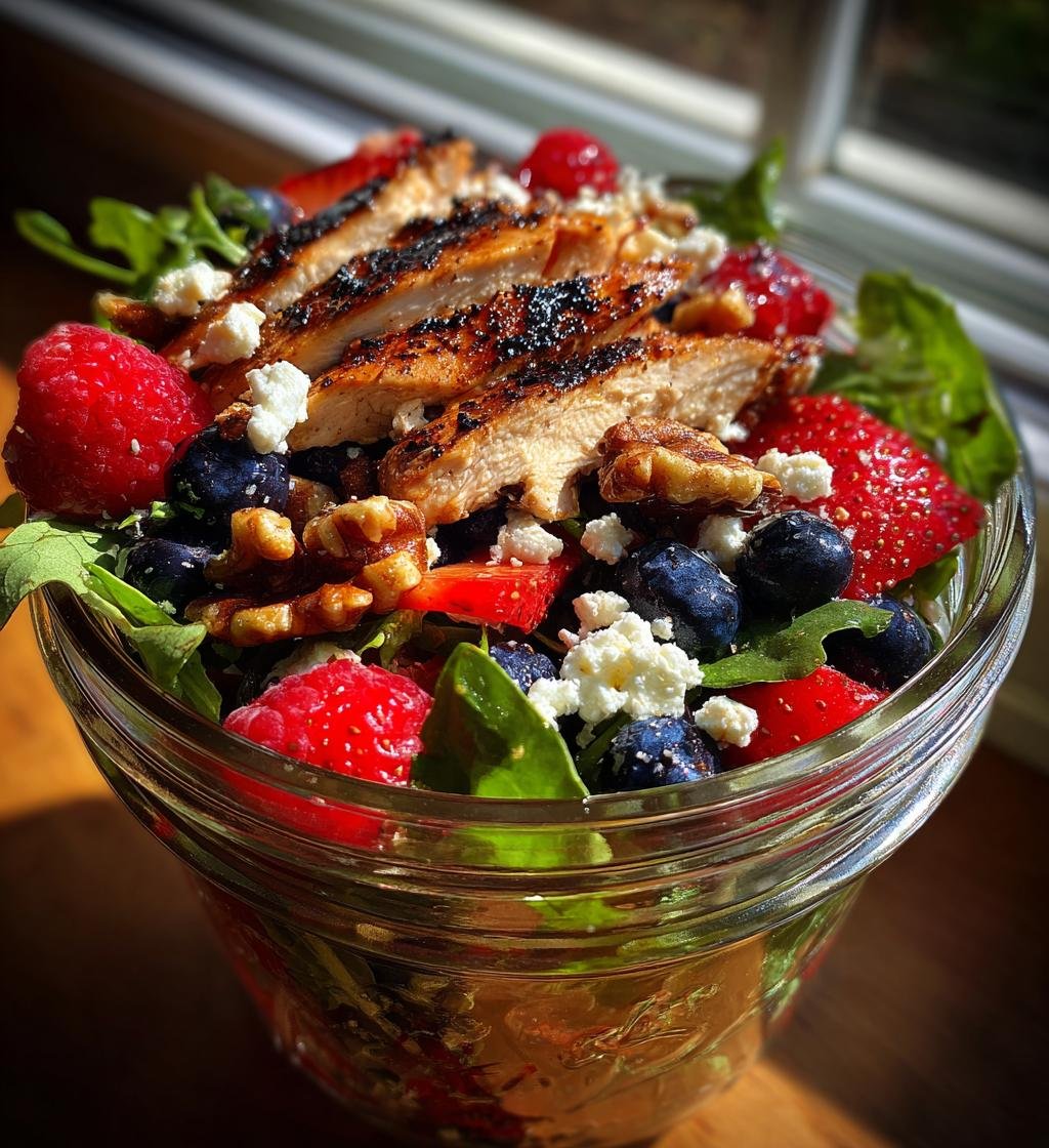 Balsamic Chicken and Berry Mason Jar