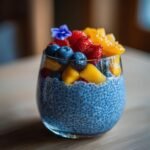 Blue Chia Pudding with Butterfly Pea Flower