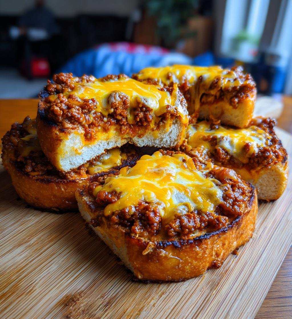 Cheesy Garlic Bread Sloppy Joe Melts