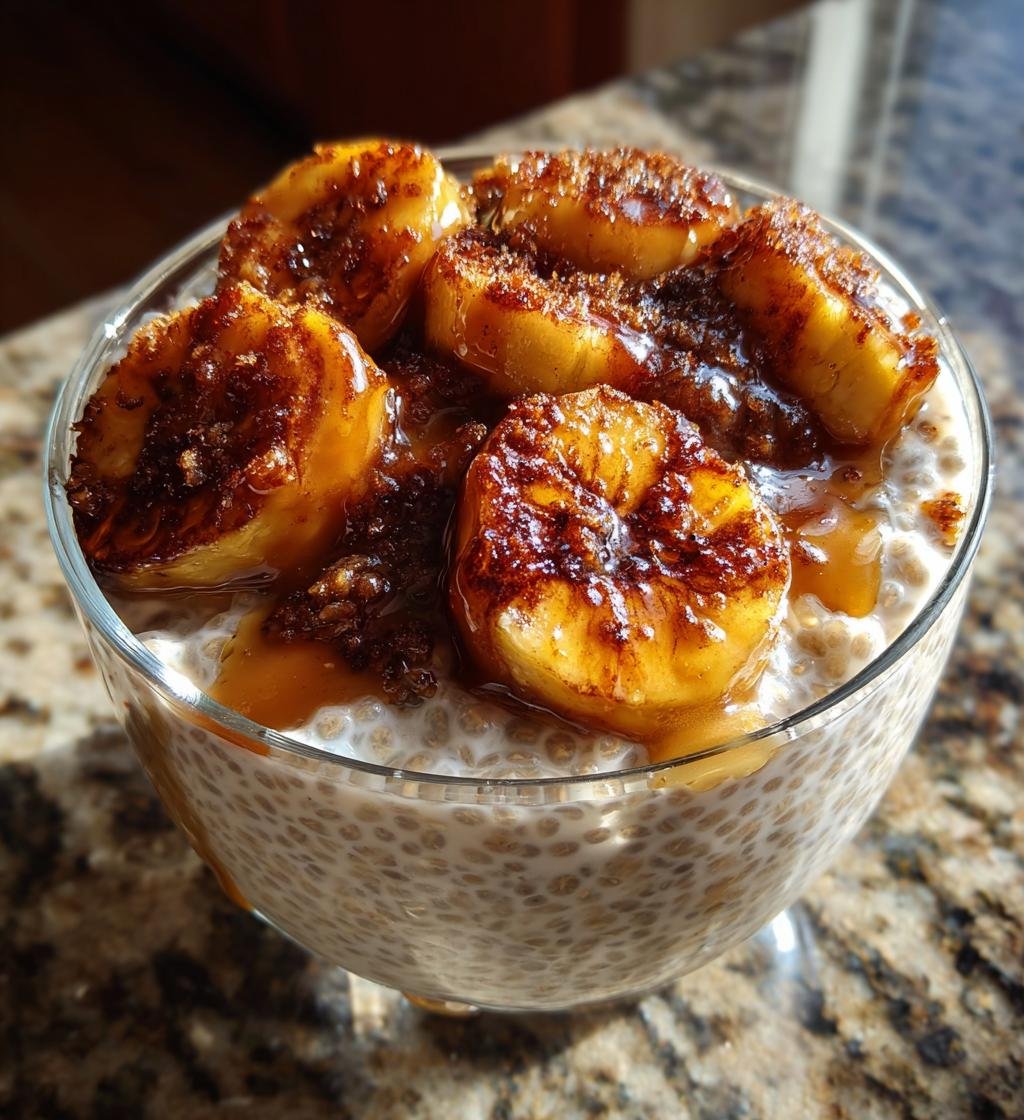 Cinnamon Maple Chia Seed Pudding with Bananas Foster Topping - detail 1