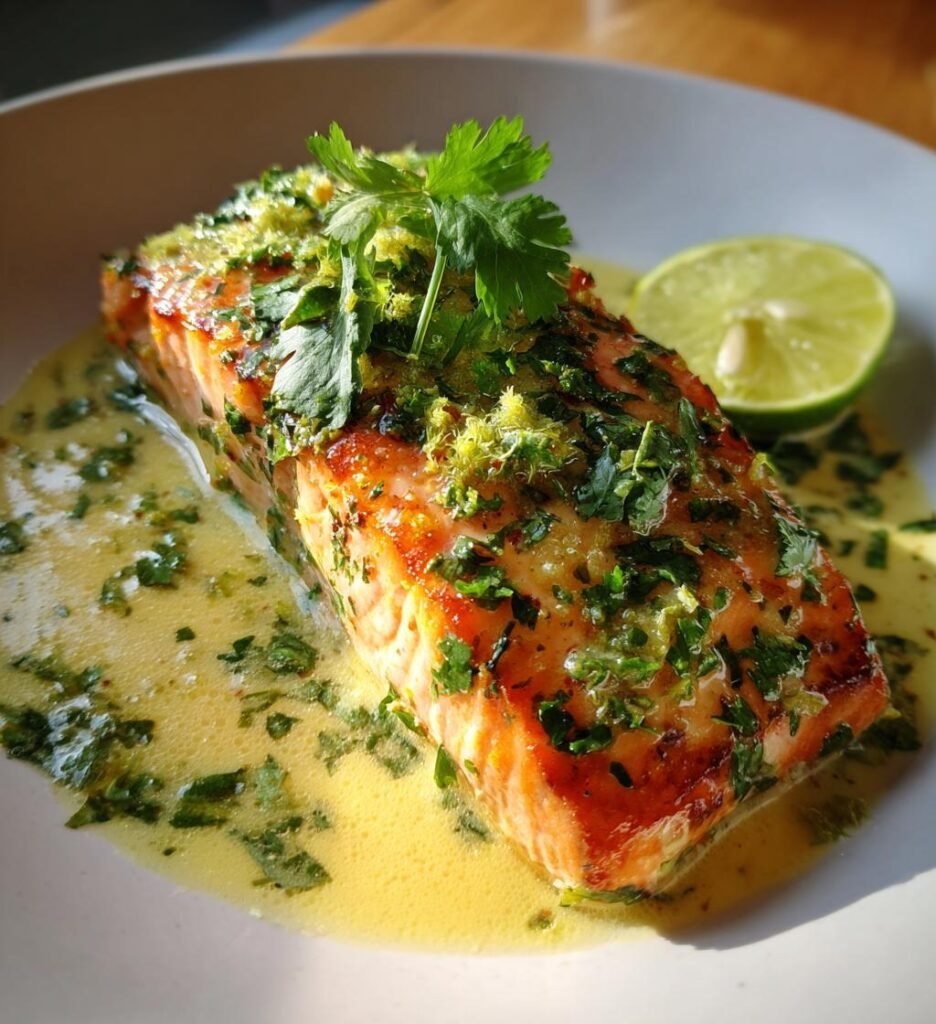 Coconut Lime Poached Salmon