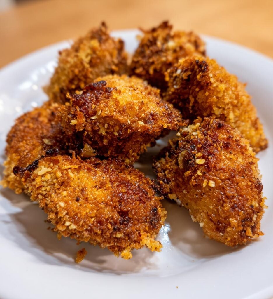 Crispy Oven Fried Garlic Mushrooms