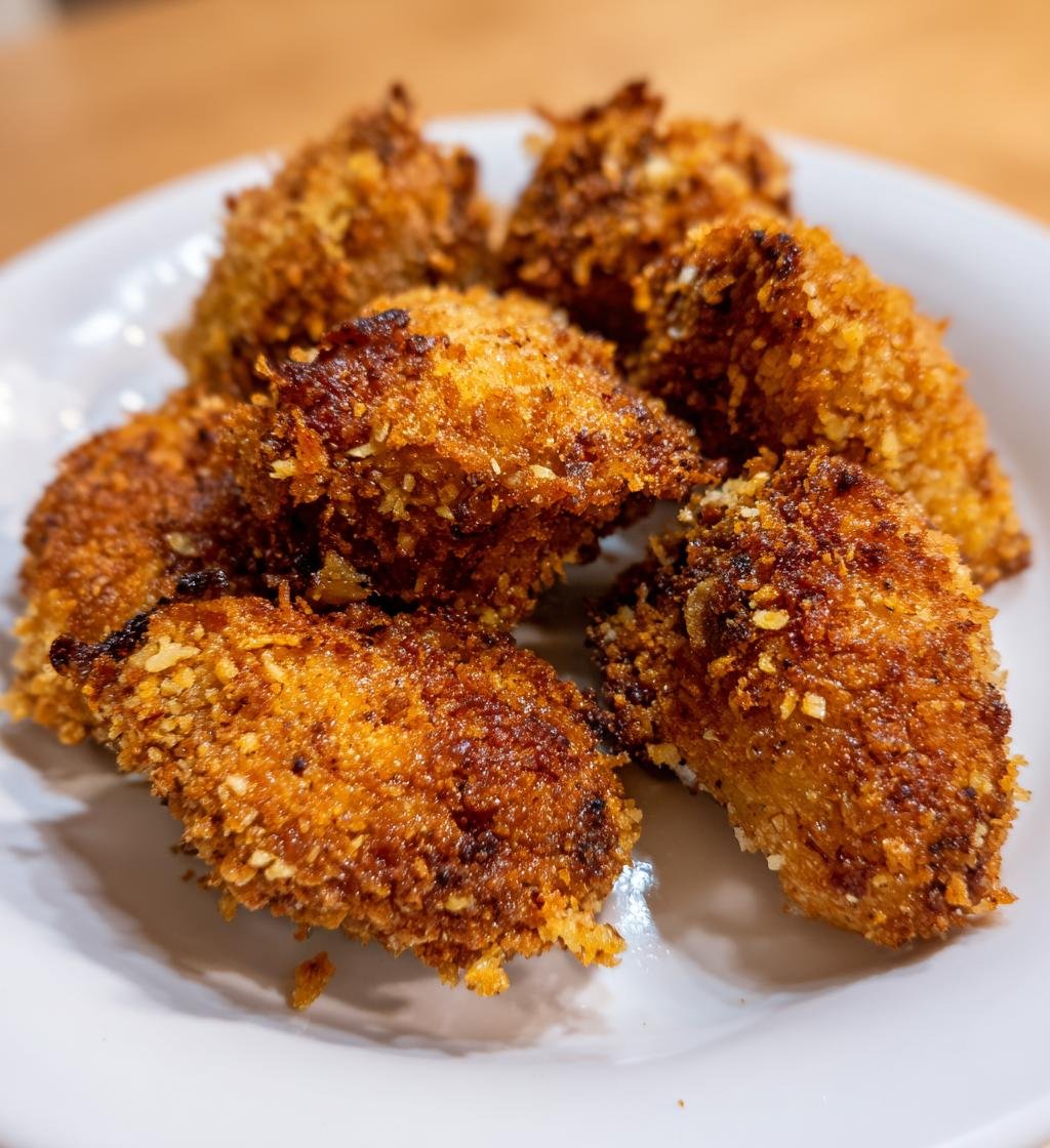 Crispy Oven Fried Garlic Mushrooms