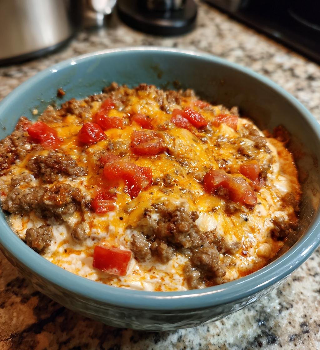 Crock Pot Cheesy Hamburger Dip