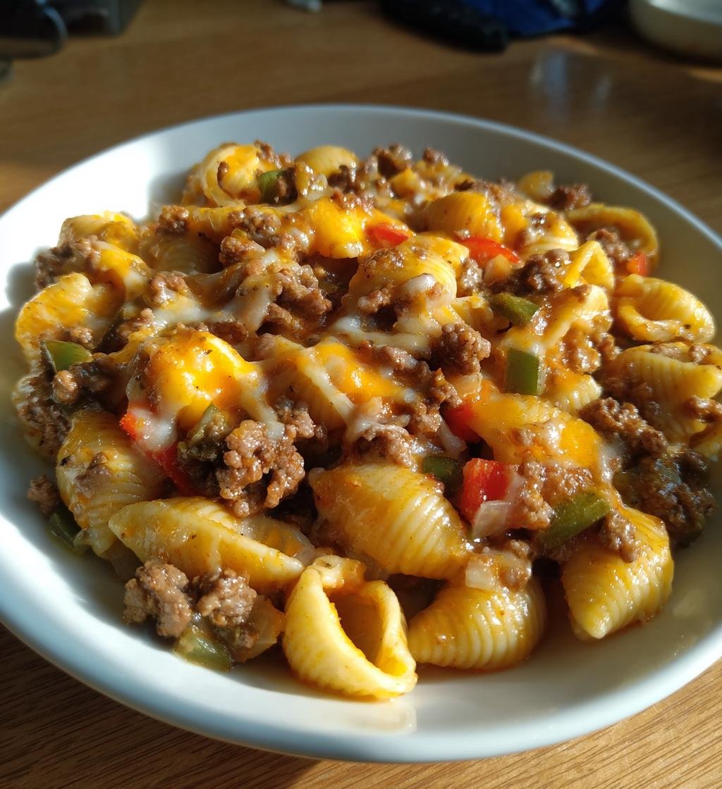 Crockpot Cheesy Ranch Beef Pasta Shells - detail 1