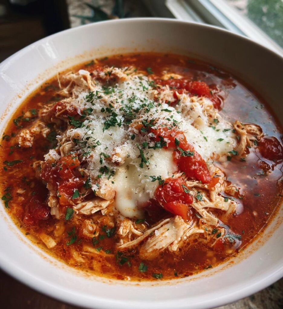Crockpot Chicken Parmesan Soup
