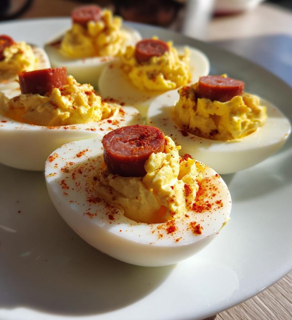 Deviled Eggs with Hot Dogs