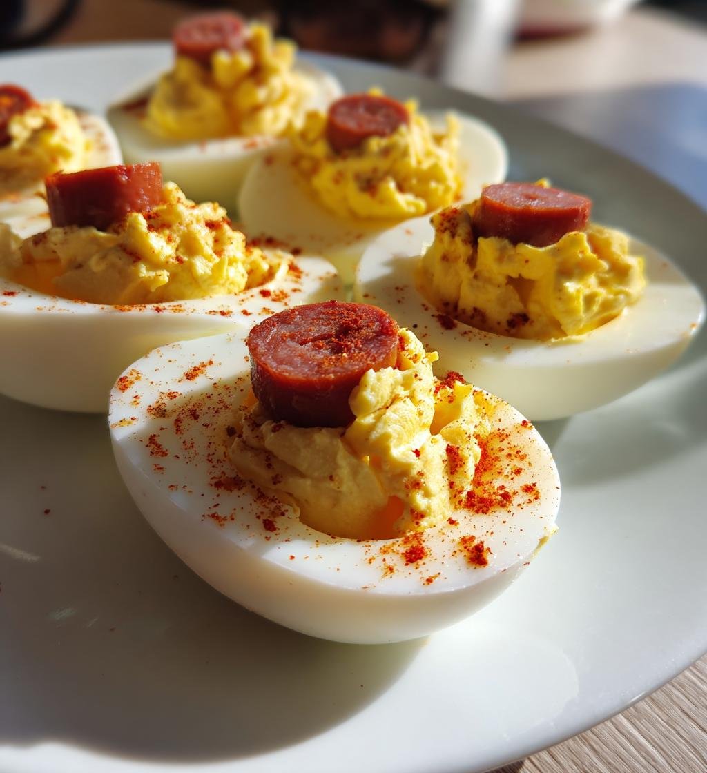 Deviled Eggs with Hot Dogs