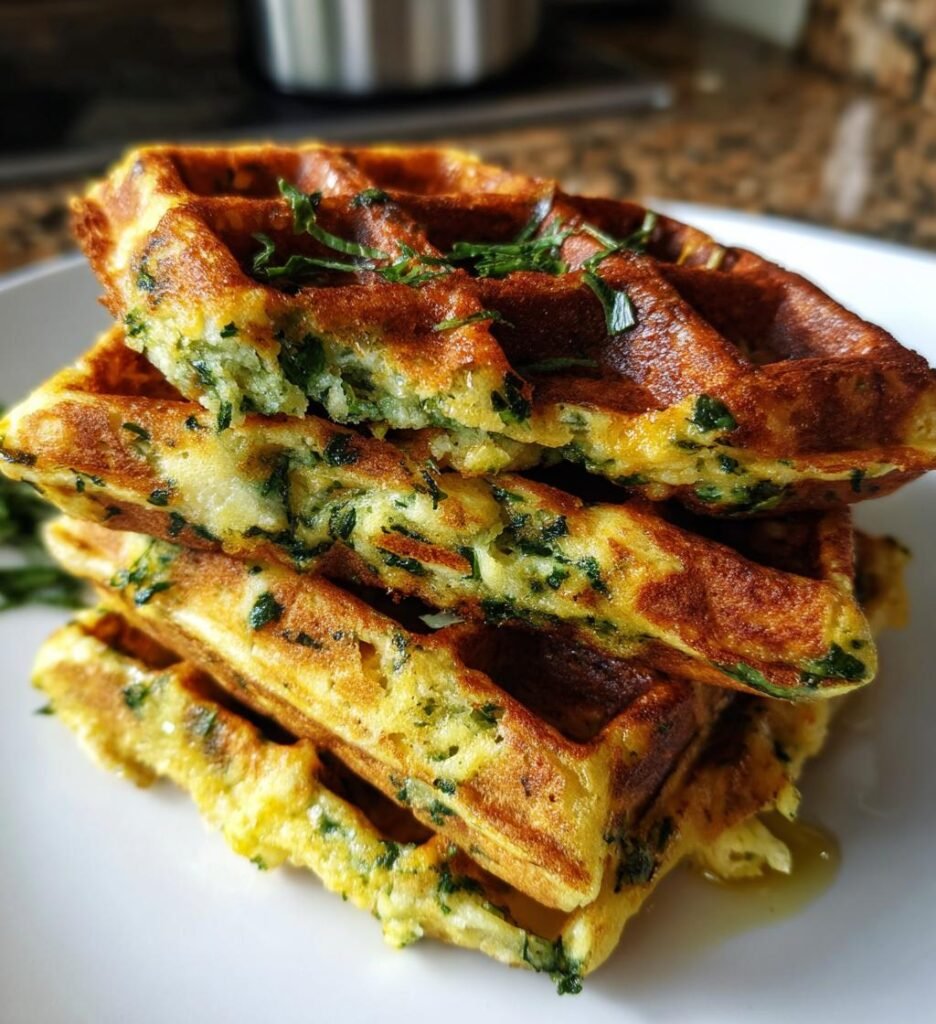 Fluffy Spinach Waffles