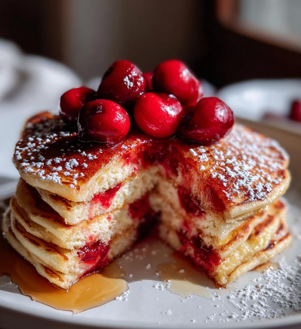 Healthy Cherry Pancakes - detail 1
