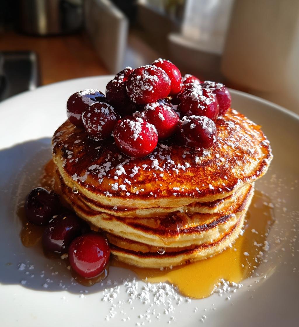 Healthy Cherry Pancakes