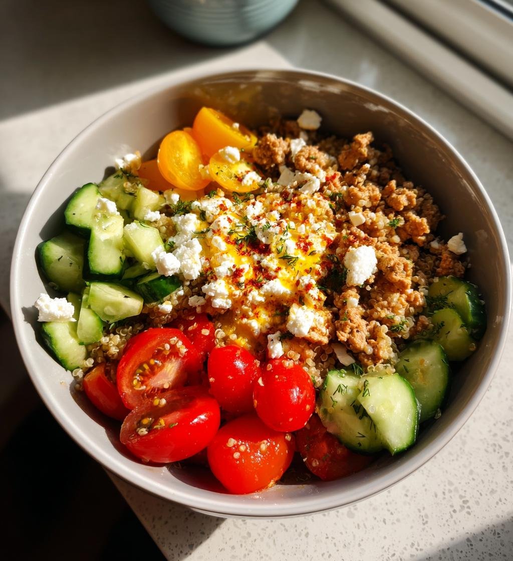 Healthy Greek Ground Chicken Bowls