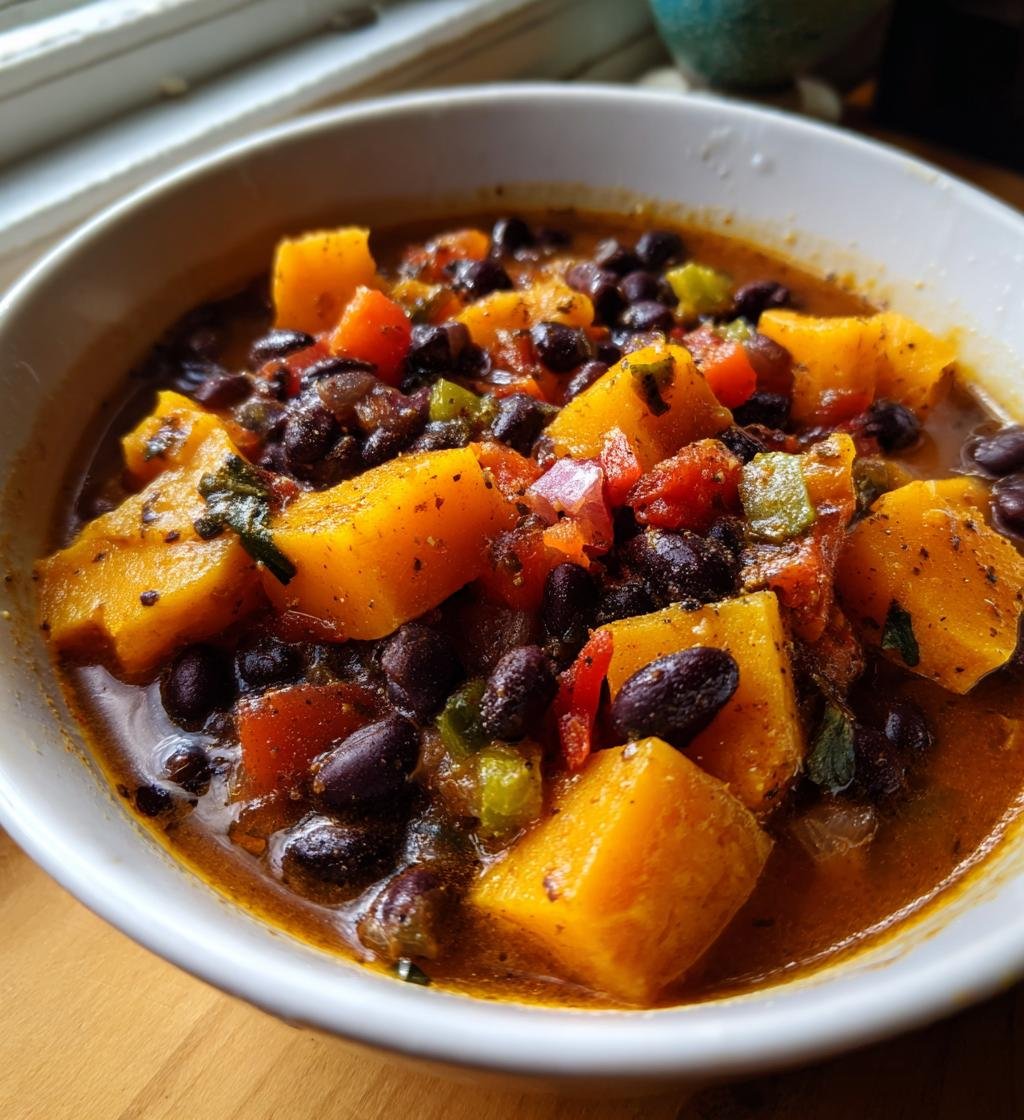 Hearty Black Bean and Butternut Squash Stew - detail 1
