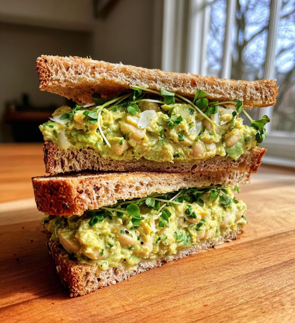 High Protein Avocado White Bean Sandwich