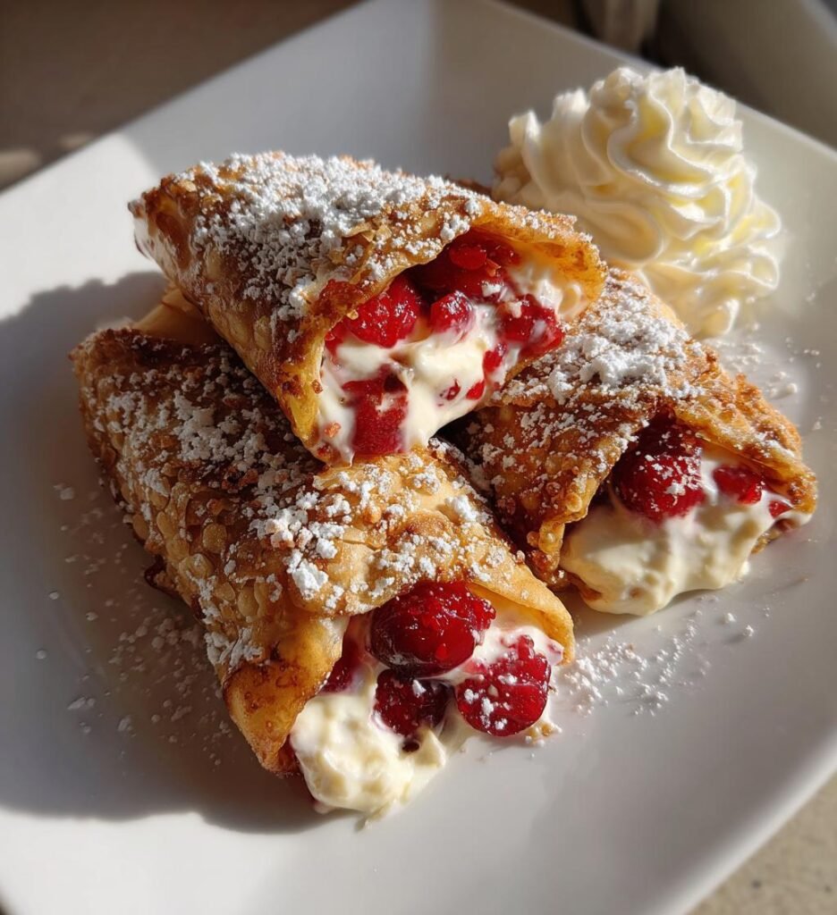 Homemade Air Fryer Cherry Cheesecake Egg Rolls