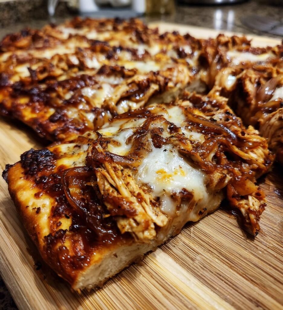 Homemade BBQ Chicken Pizza with Caramelized Onions