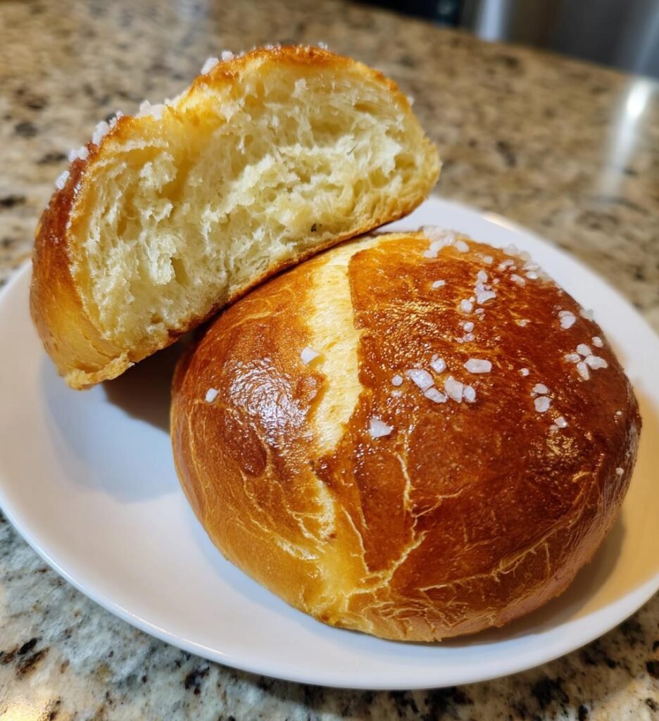 Homemade Pretzel Hot Dog Buns