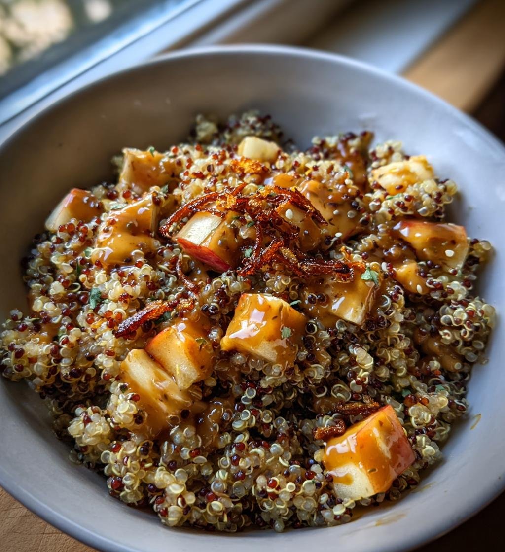 Honey Mustard Quinoa Apple Salad with Crispy Shallots - detail 1