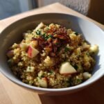 Honey Mustard Quinoa Apple Salad with Crispy Shallots