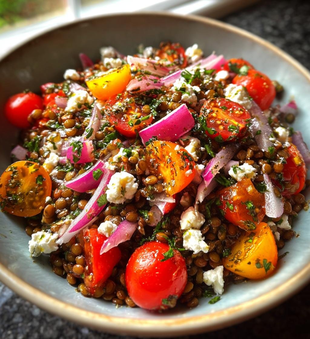 Lemon Pesto Lentil Salad - detail 1