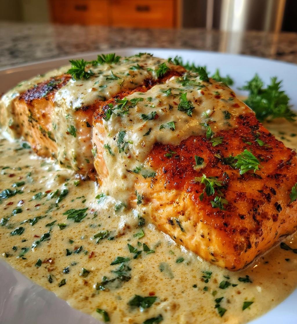 Marry Me Salmon with Garlic Cream Sauce