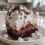 Marshmallow Chocolate Poke Cake